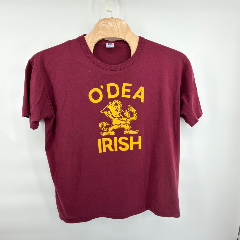 Russell Athletic T-Shirt Mens XXL Maroon Gold O'Dea Fighting Irish Vintage 90s